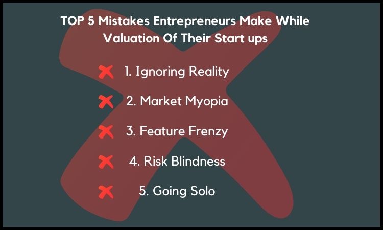 MISTAKES ENTREPRENEURS MAKE WHILE VALUATION OF THEIR START UPS​