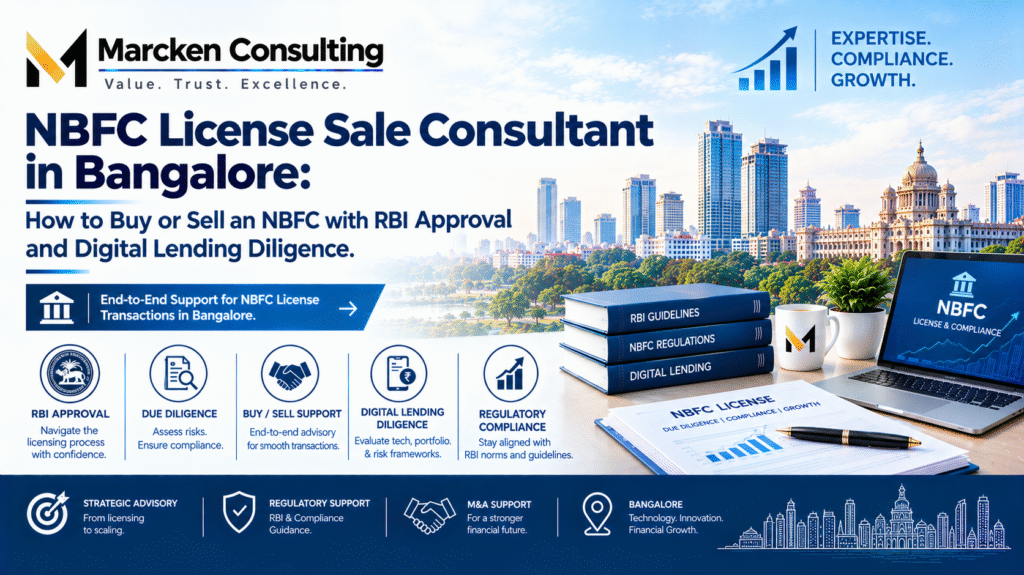NBFC License Sale Consultant in Bangalore: How to Buy or Sell an NBFC with RBI Approval and Digital Lending Diligence